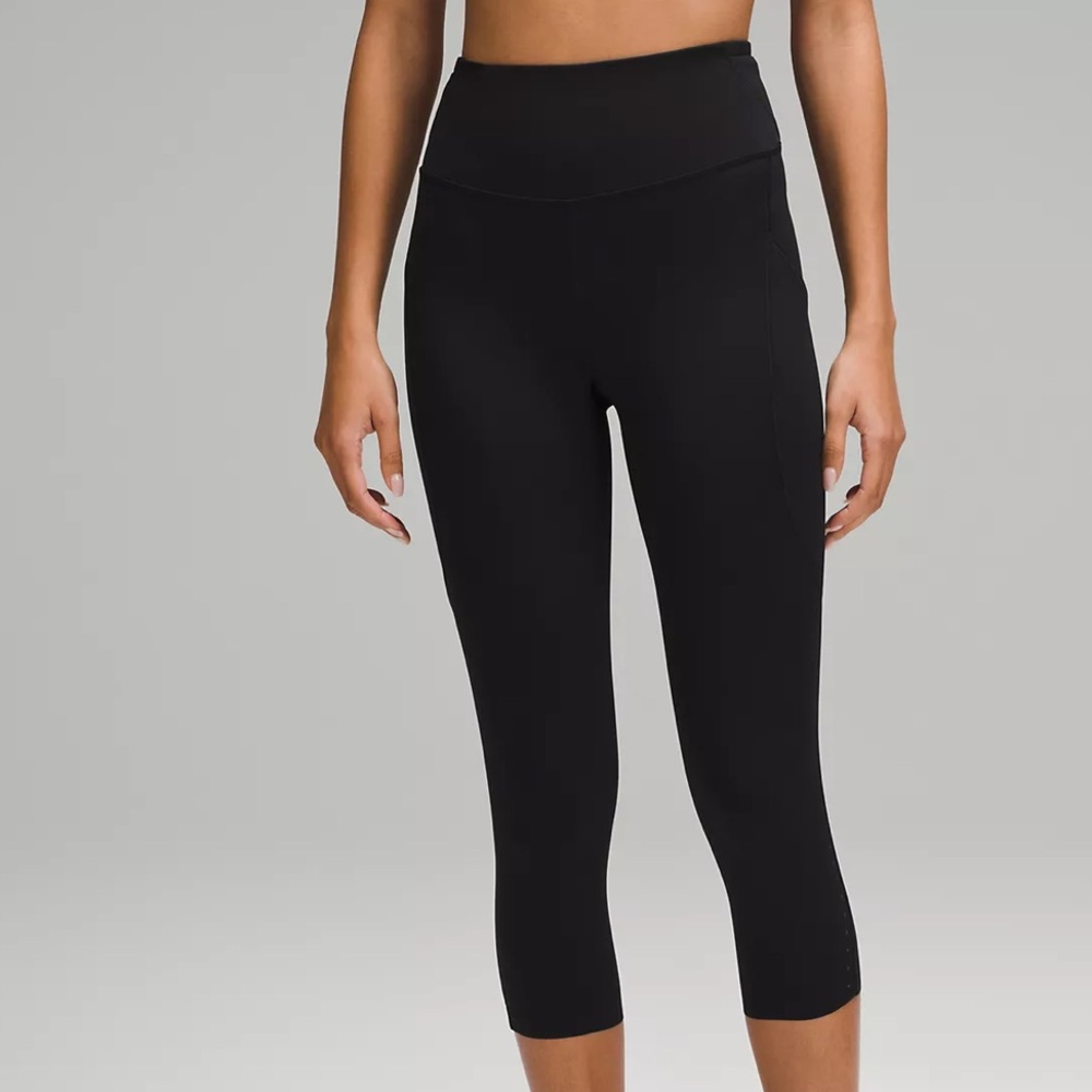 lululemon athletica Black High-Rise Crop Leggings 18”